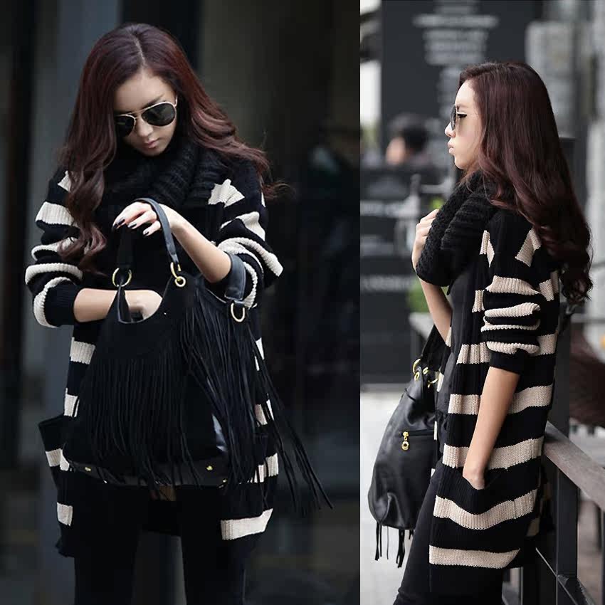 【多图】黑白<em>条纹毛衣外套</em> - 黑白<em>条纹毛衣外套</em>