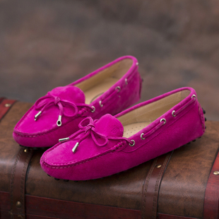  夏季新款豆豆鞋女士真皮单鞋 磨砂平底懒人鞋休闲英伦平跟女鞋子