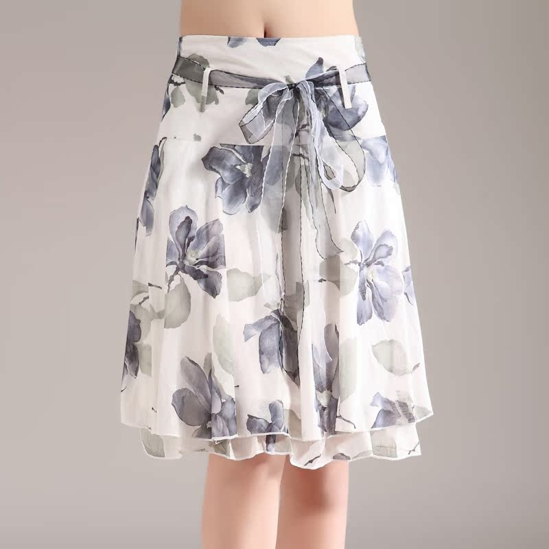 印花纱裙水墨碎花裙子...