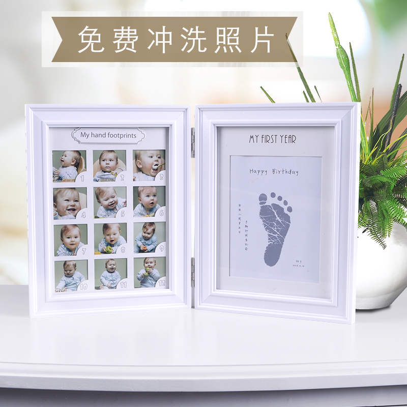 新生儿手脚印泥宝宝手足印油婴儿百天满月周岁成长纪念相框摆台|ruв категории игрушка/коляска/головоломка/блоки/модель, Ребенок сувениры/характер продукта, руки следы - от Buy2taobao.com для оказания профессиональной услуги покупки агента Taobao