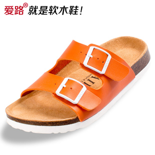  软木一字拖凉拖鞋女夏季情侣罗马木屐沙滩鞋平底时尚休闲韩版潮流