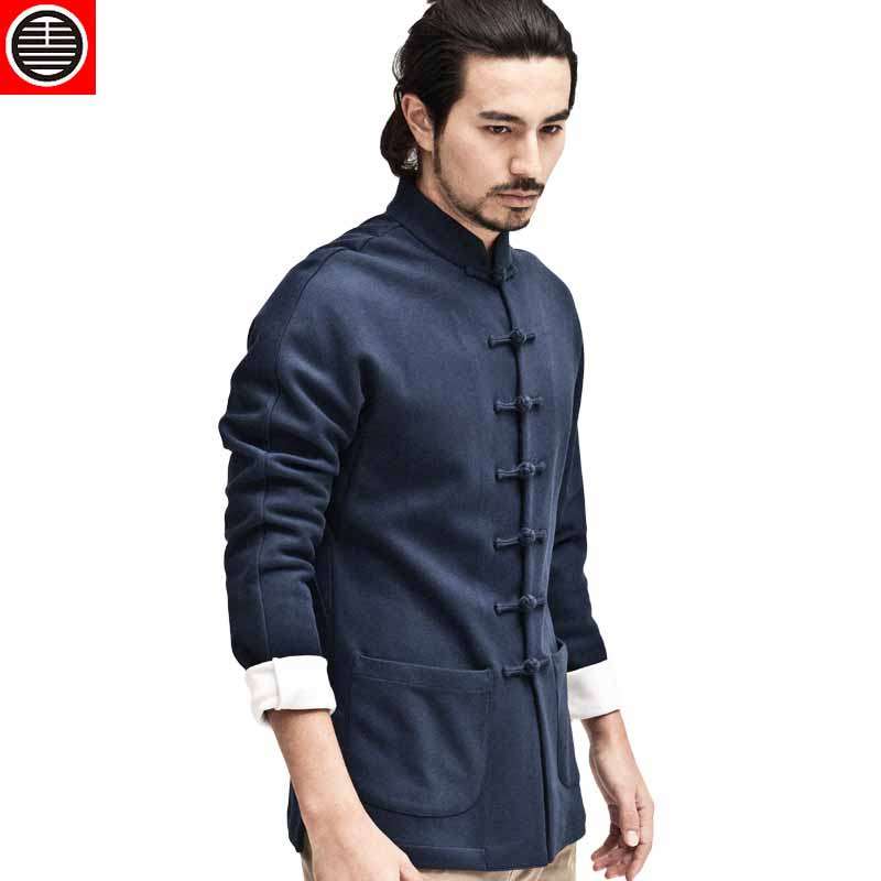 Hua Sheng Kee Chinese style sky extreme slim long sleeve clothing costumes for Chinese men's clothing men's clothing