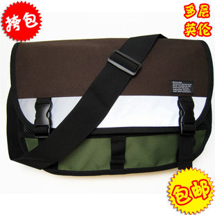  英伦风格牛津布单肩背包男包 斜挎包休闲包学生包书包运动包横款