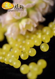  流光琥珀 7mm 鹅黄色 新蜜蜡 散珠/配珠 隔珠 天然波罗的海琥珀