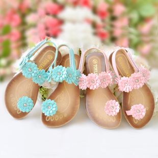  童鞋品牌女童凉鞋夏新款韩版儿童舒适沙滩鞋花仙子夹趾公主鞋