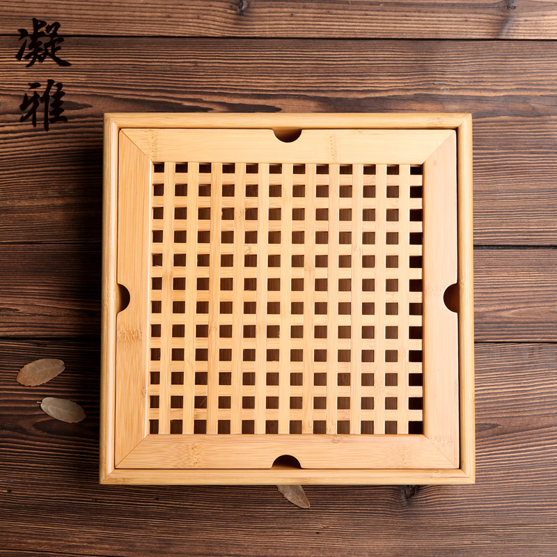 凝雅竹制茶盘四方格大小号茶台七星旅行办公储水茶海简约创意家用|ruв категории посуда, чайный сервиз, чайный поднос - от Buy2taobao.com для оказания профессиональной услуги покупки агента Taobao