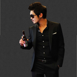  职业装结婚礼服 韩版休闲西装男士西服套装 商务西服男 时尚男装