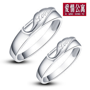  饰品礼物 S925纯银情侣戒指对戒指环 韩版男女士尾戒戒子订婚刻字