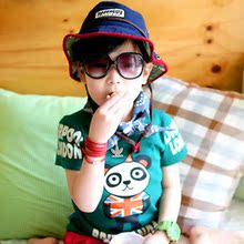 Special panda banner sleeved vest T-shirt | 2013 Summer Korean version of the new children's baby male and female children 4553