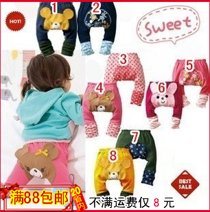  皇冠！春秋款童裤纯棉薄款卡通宝宝儿童屁屁裤九分裤大PP裤 17036
