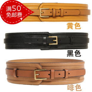  欧时力five5+plus百搭女士皮带时尚韩版皮革宽腰带腰封2123538200