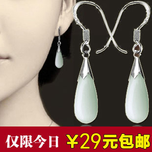  包邮 水滴猫眼石 柔情天使泪滴 925纯银耳环耳坠 女 韩版礼物时尚