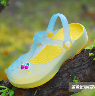  韩国流氓兔 儿童夏季洞洞鞋 卡丽玛丽珍变色花园鞋 女童沙滩鞋