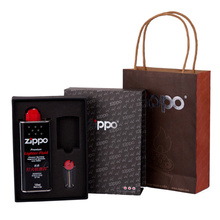 原装正品ZIPPO打火机礼盒套装 (133ml油+火石+提袋+礼盒)送礼配件