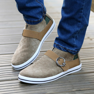  新款潮鞋男时尚低帮男韩版板鞋男士休闲 英伦 男鞋 时尚搭扣
