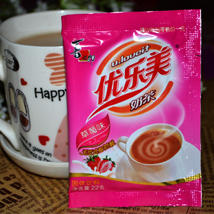  喜之郎出品 优乐美奶茶22克袋装 草莓味奶茶【13省60袋包邮】