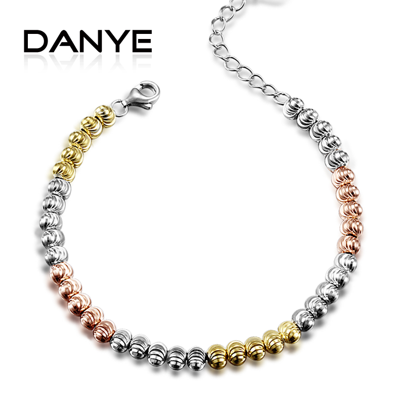 【Danye】 925纯银三色彩银手链 女 银饰饰品 转运个性时尚手链 【Danye】 925纯银三色彩银手链 女 银饰饰品 转运个性时尚手链
