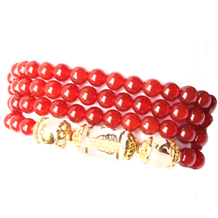  祥燕正品开光年属兔属狗吉祥物红玛瑙六度六合卯戌忍佛手链