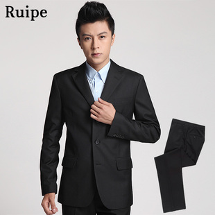  ruipe男士西服套装正装职业装男韩版修身时尚三扣休闲商务西装