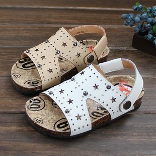  夏季新款镂空韩版男童凉鞋女童软勃肯儿童童鞋宝宝大童沙滩鞋