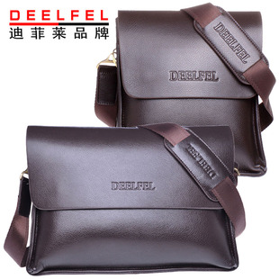  品牌男包迪菲莱 牛皮男士单肩包斜挎包 韩版潮包休闲背包 商务包