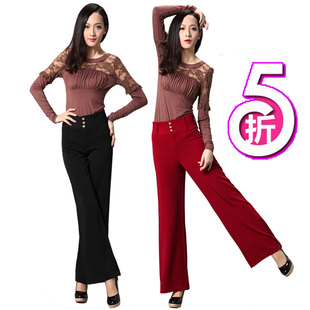  高腰阔脚裤西装裤子 女5折包邮正装裤大码直筒裤女裤秋冬新款