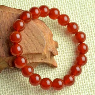  巴西5A级红玛瑙手链 纯天然水晶手链 本命年必备 转运玛瑙佛珠