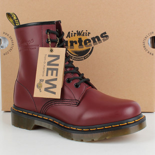  Dr.martens 1460 正品马丁靴 8孔樱桃红牛皮 男女机车靴 平底短靴