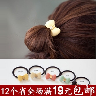  韩国进口发饰品 兔子头蝴蝶结发圈 发绳 皮筋 亚克力头饰批发