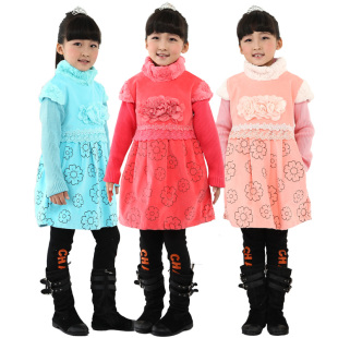  童装女童冬装裙子儿童秋冬连衣裙新款韩版长袖公主裙加厚冬裙女裙