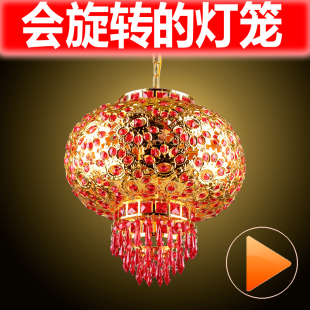  新年春节灯笼大红灯笼批发 可旋转水晶灯笼 中式节日结婚喜庆灯笼