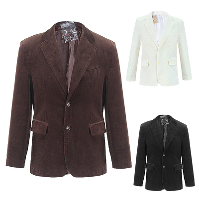 超值！品牌柜货春秋季简约大气商务绅士纯棉灯芯绒西装西服外套男