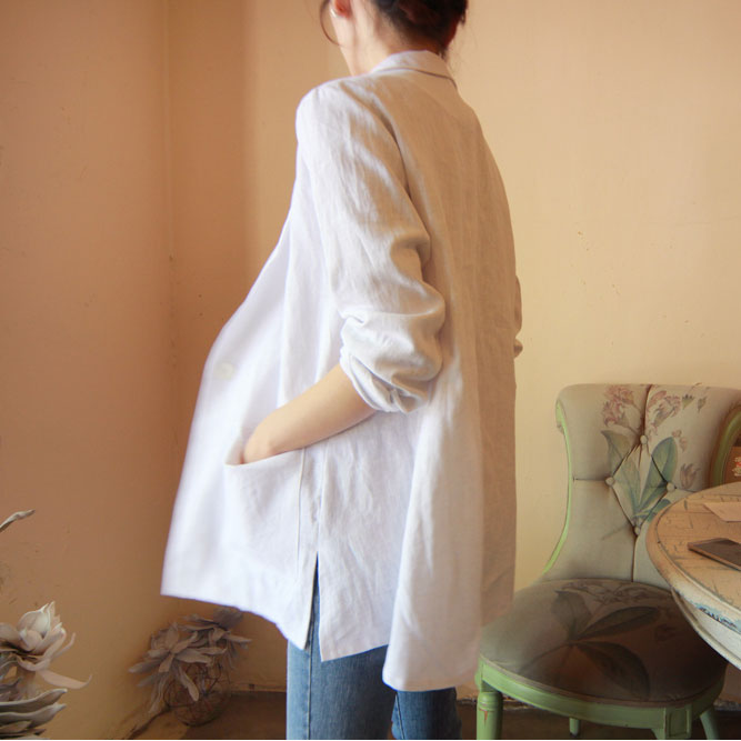 秋装新品小西装中长款侧开叉麻料西服薄款外套休闲女装 313在类目 女装/女士精品, 西装中 - 来自Buy2taobao.com提供专业的淘宝代购服务