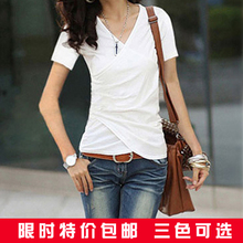 Футболка 2013夏装新款韩版印花圆领紧身t血女短袖白色女式纯棉体恤女t恤衫 Футболка 2013夏装新款韩版印花圆领紧身t血女短袖白色女式纯棉体恤女t恤衫