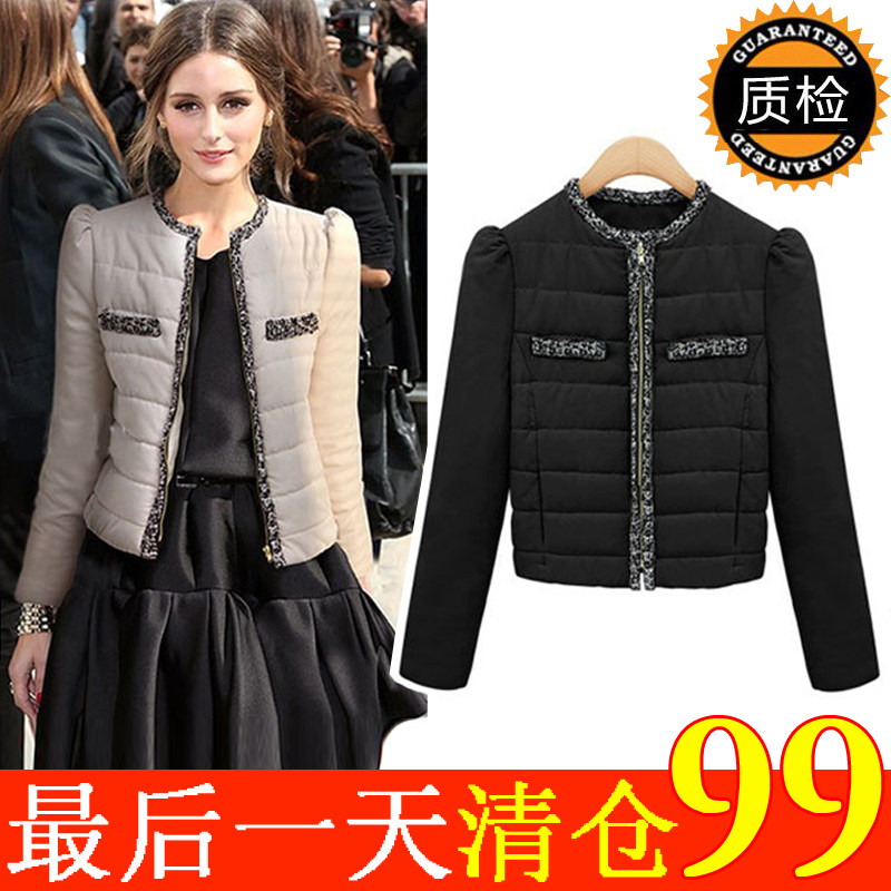 2012 winter clothing jacket new Europe and ladies ' thick coat small xiangfeng slim plus size coat short coat