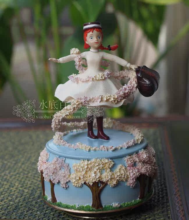 超值梦工厂 精致<em>女孩</em>红发<em>少女安妮</em>旋转音乐盒