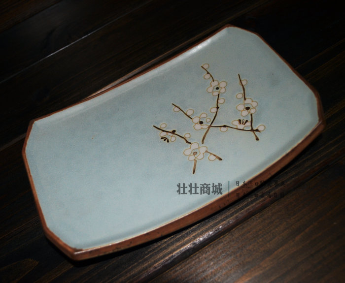 蓝梅 长方形 日本进口陶瓷餐具 小盘子 碟子 冷菜碟 日式 创意 蓝梅 长方形 日本进口陶瓷餐具 小盘子 碟子 冷菜碟 日式 创意