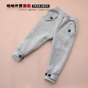  新春款韩版男女童装儿童拉绒长裤子运动裤大PP裤3件包邮