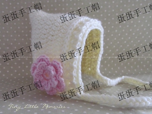 欧美全手工钩织女宝宝花朵精灵帽子,儿童秋冬