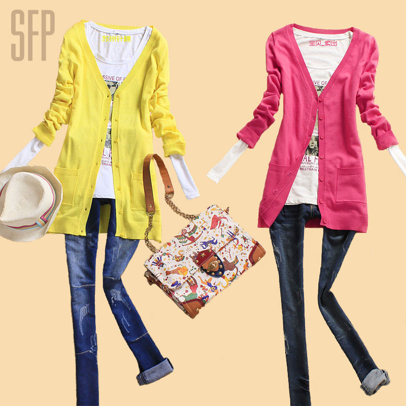 <em>开衫女长款</em>春秋专卖店,长款开衫毛衣外套,长款