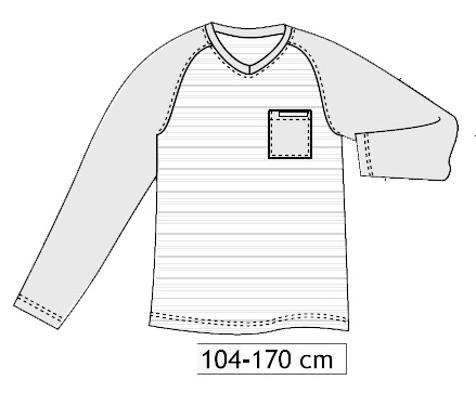 套头<em>男孩睡衣</em> 电子版1:1服装纸样 DIY<em>裁剪图</em> 男