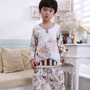  芬竹春秋纯棉长袖儿童睡衣套装 男孩男童大童家居服宝宝童装93388