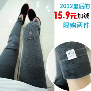  加厚加绒打底裤 女秋冬新款保暖裤小脚裤九分裤子