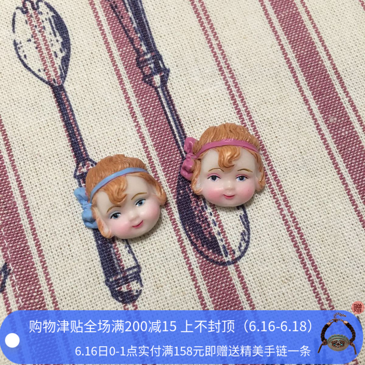 睡蓮定制 進口耳環首飾diy配件樹脂彩繪複古娃娃頭壹對安妮和安娜在類目 個性定製/設計服務/DIY, 飾品定製, 其它飾品定製中 - 來自Buy2taobao.com提供專業的淘寶代購服務