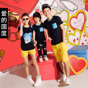  新款亲子装夏装 夏季父子母女装 全家装 S010