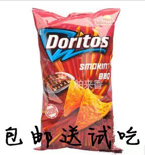  台湾特产进口膨化食品Doritos多力多滋烟熏烧烤味玉米片署片198g