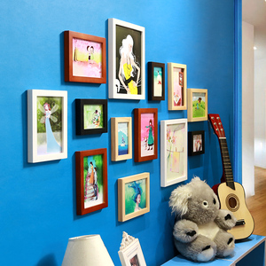 爱家 经典椭圆系列 组合相框 实木<em>照片墙 玄关</em> 