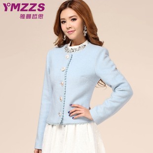  YMZZS品牌 春装新款 女修身呢子衣 韩版正品 羊毛呢子短外套