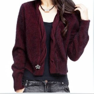 【正品<em>羊绒</em>衣】韩版新款<em>女式</em>貂绒小<em>开衫短款</em>1