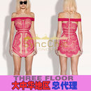 正品代理 THREE FLOOR 5月新款欧美甜美性感露肩玫红蕾丝连衣裙 正品代理 THREE FLOOR 5月新款欧美甜美性感露肩玫红蕾丝连衣裙